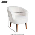 Lorie White Vanity Armchair - Size Guide