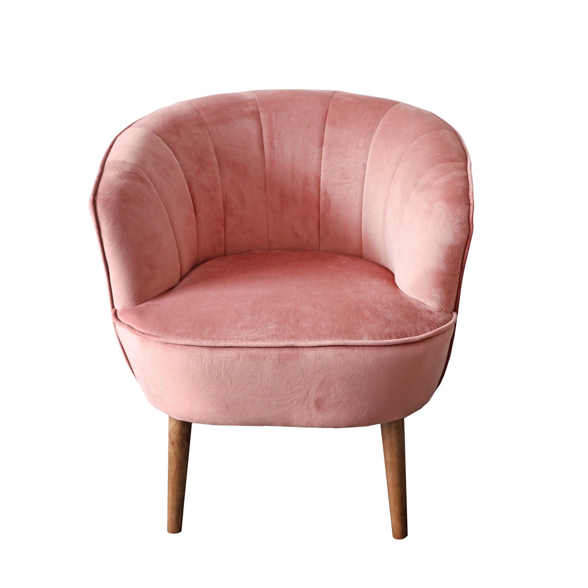Hester Dusty Pink Padded Velvet Accent Chair
