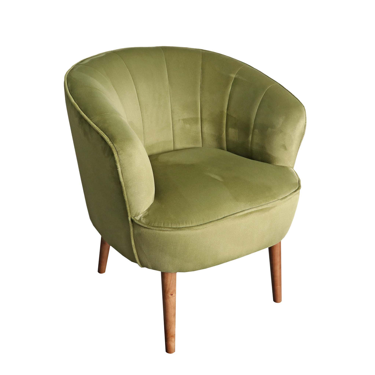 Hester Green Padded Velvet Accent Armchair from Roseland