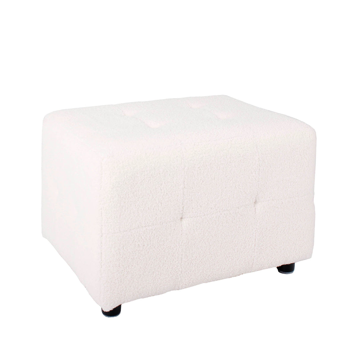 Davis White Teddy Boucle Foot stool from Roseland