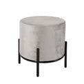 Tamsin Grey Velvet Footstool from Roseland