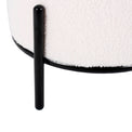 Felicity Soft White Round Teddy Boucle Upholstered Fabric Footstool