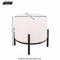 Felicity Soft White Round Teddy Boucle Upholstered Fabric Footstool dimensions