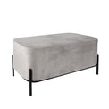 Myles Grey Velvet Footstool from Roseland