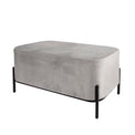 Myles Grey Velvet Footstool
