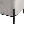 Myles Grey Velvet Footstool