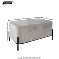 Myles Grey Velvet Footstool dimensions