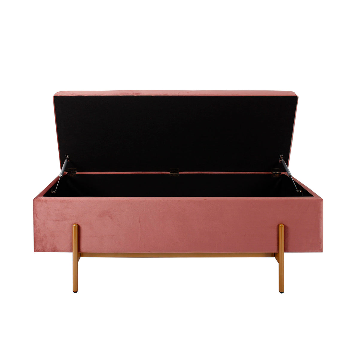 Edith Pink Velvet Ottoman Storage Box Footstool