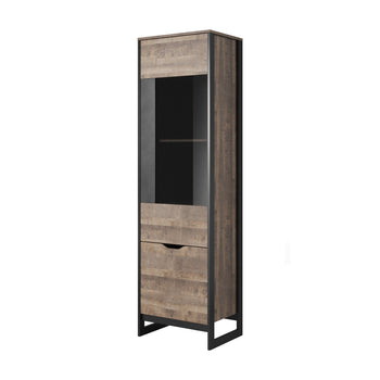Ezra Rustic Wood High Storage Cabinet