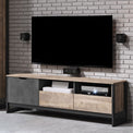 Ezra Large Oak Effect Industrial TV Cabinet