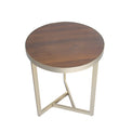 Alfreton Walnut effect round side lamp table
