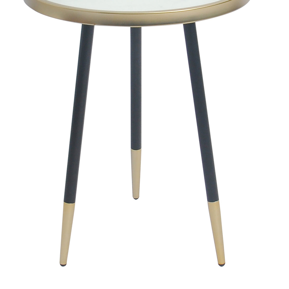 Nazar Retro Lamp Side Table with Marble top black and gold legs