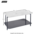 Adrian White & Black Marble & Glass Rectangular Coffee Table dimensions
