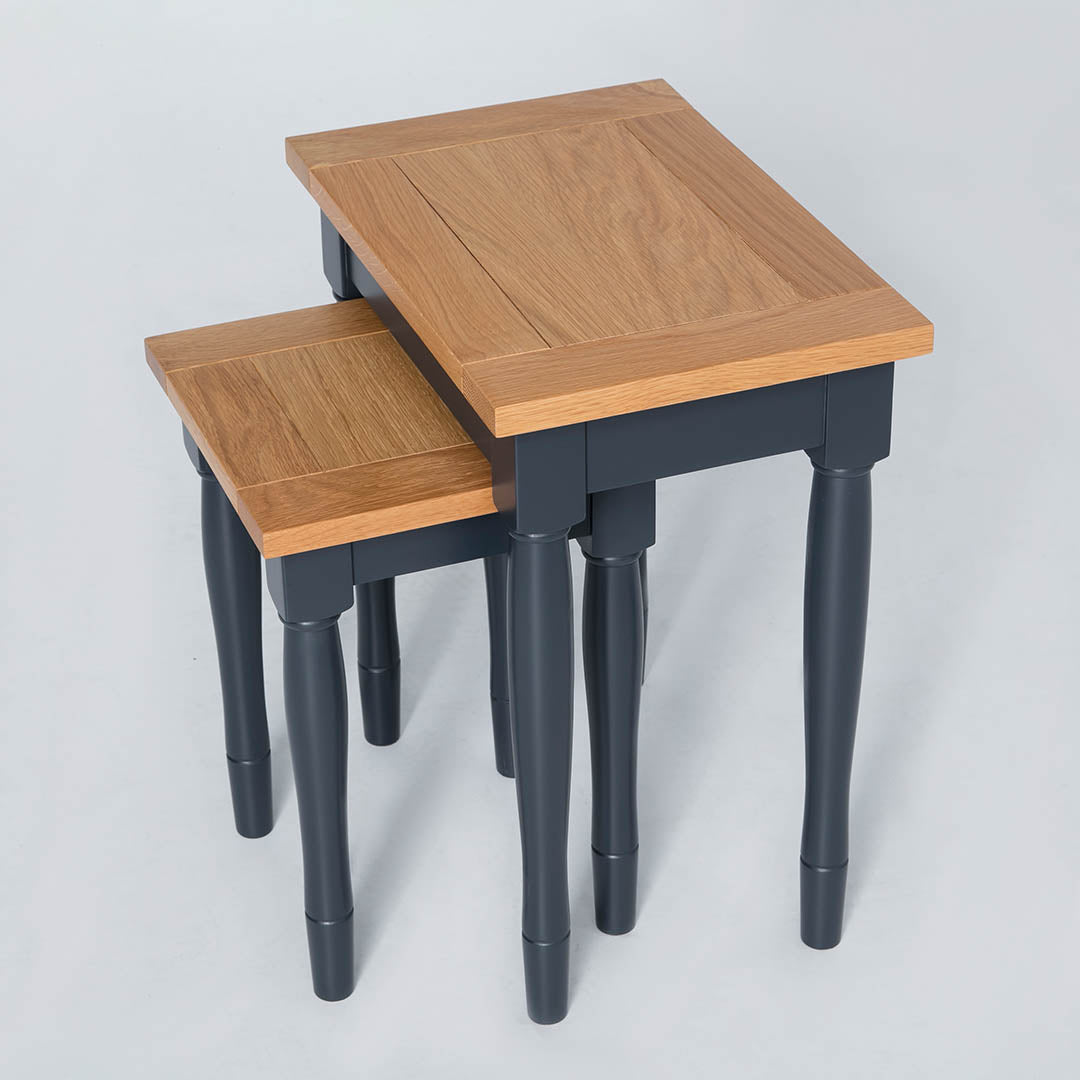 Top view of the Chichester Charcoal Black 2 Nested Tables