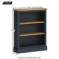 Chichester Small Bookcase in Charcoal - Size Guide