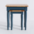 Front view of the Chichester Stiffkey Blue Nest of Tables