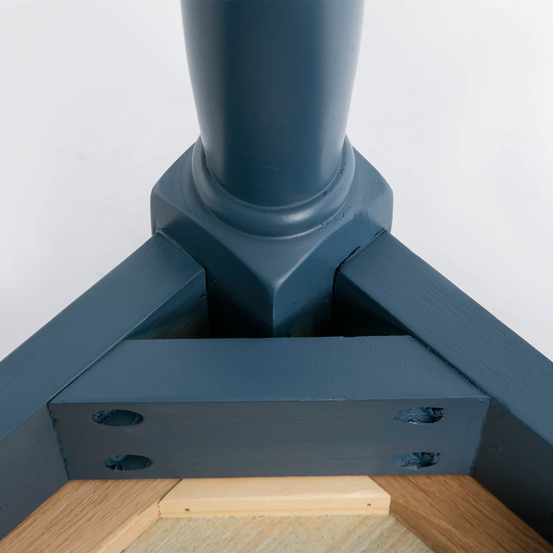 Underside view of the Chichester Stiffkey Blue Nest of Tables