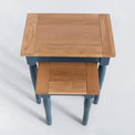 Top view of the Chichester Stiffkey Blue Nest of 2 Tables
