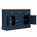 Chichester Stiffkey Blue Large Sideboard - With two cupboard doors open