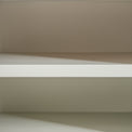 Close up of the cabinet fixed shelf on the Chichester Ivory Small TV Unit 
