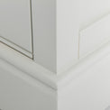 Close up of the plinth base on the Chichester Ivory Small TV Unit 