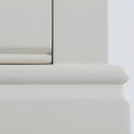 Close up of the painted solid wood frame on the Chichester Ivory Small TV Unit 