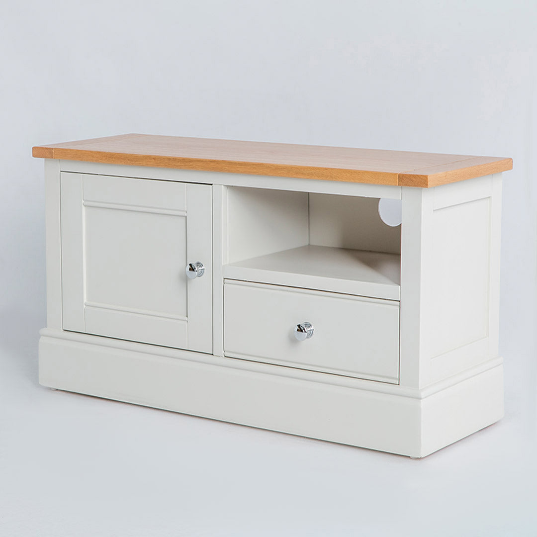 Side view of the Chichester Ivory Small TV Stand
