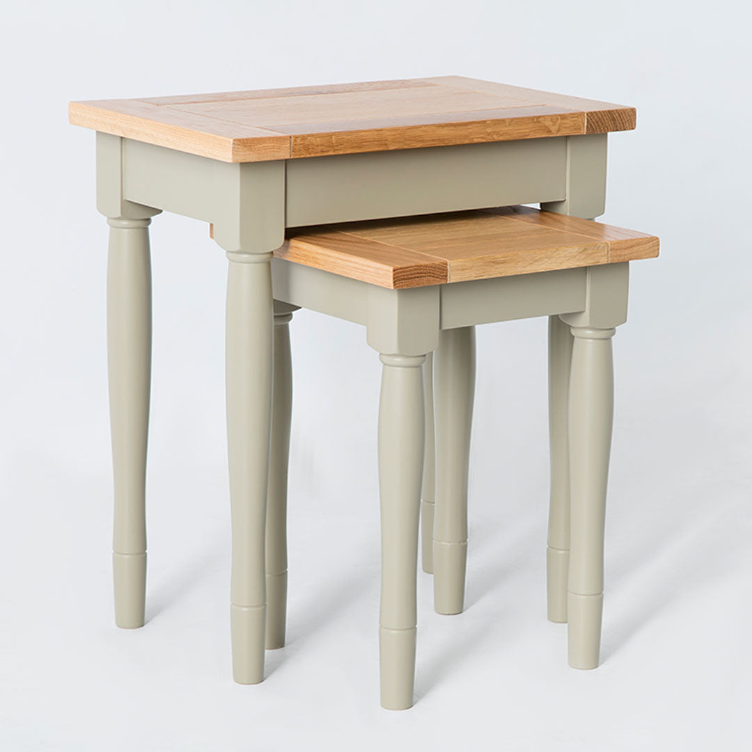 Side view of the Chichester Ledum Green 2 Nested Tables
