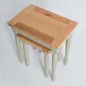 Topside view of the Chichester Ledum Green 2 Stackable Nesting Tables
