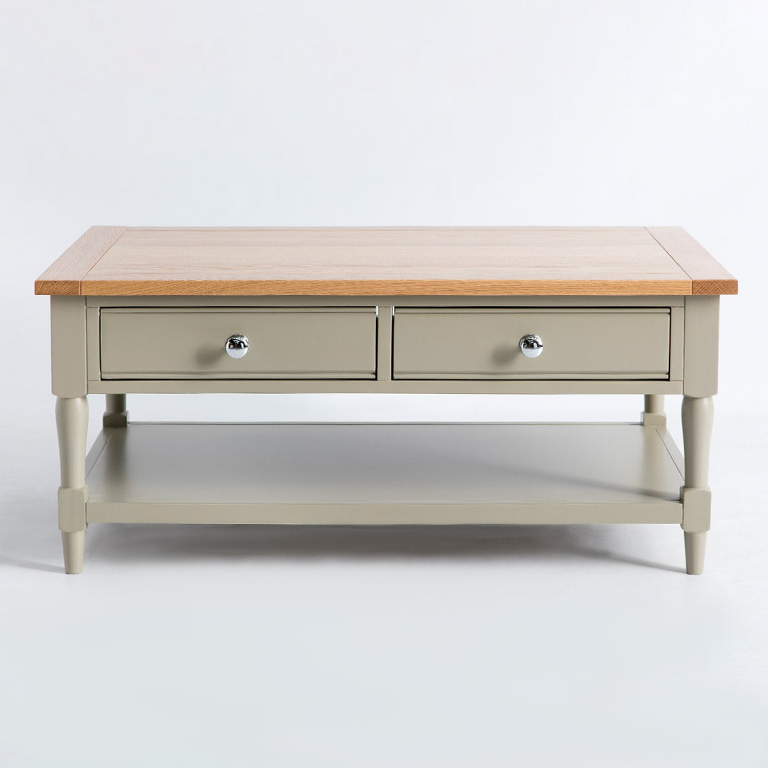 Front view of the Chichester Ledum Green Coffee Table