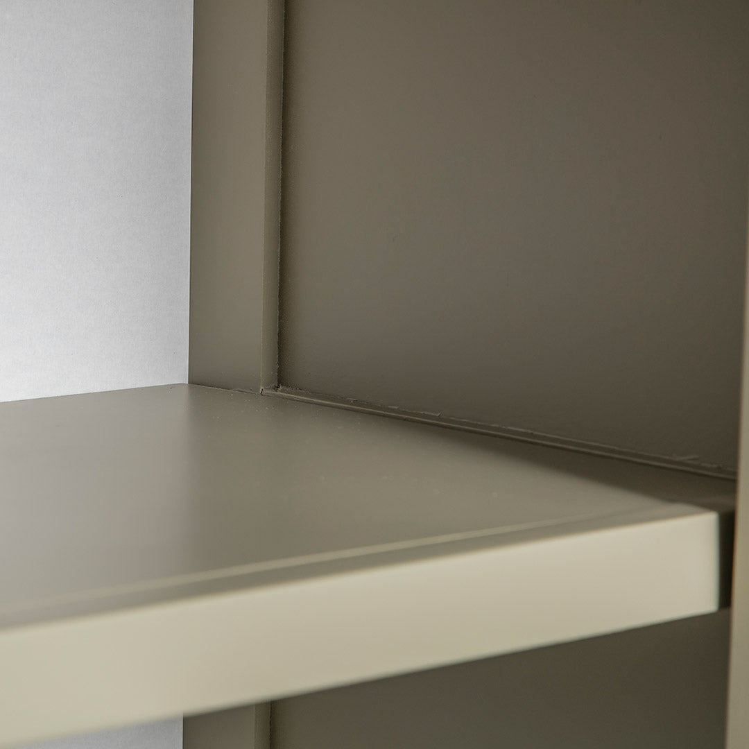 Close up of the fixed shelf on the Chichester Ledum Green Mini Cupboard