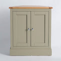 Front view of the Chichester Ledum Green Corner Cupboard
