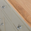 Close up of the drawers on the Chichester Ledum Green Extra Large Sideboard