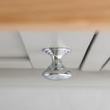 Close up of the round metal handles on the Chichester Grey Small TV Unit