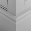 Close up of the plinth base on the Chichester Grey Small TV Unit