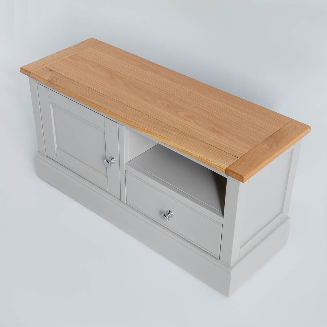 Top view of the Chichester Grey Small TV Stand