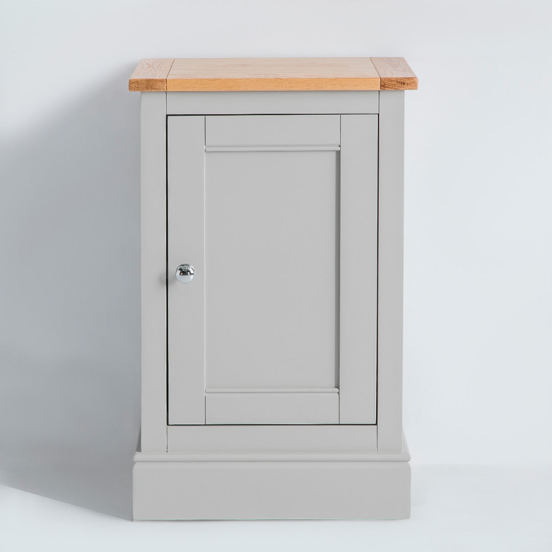 Front view of the Chichester Chester Grey Mini Cupboard