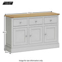 Chichester Large Sideboard in Grey - Size Guide