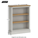 Chichester Grey Small Bookcase - Size Guide