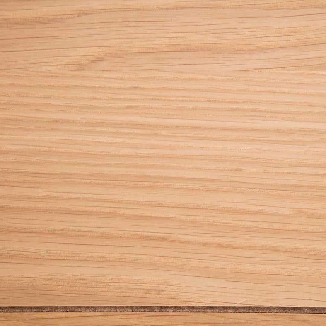 Close up of the oak wood grain on the Chichester Chester Grey Low Bookcase