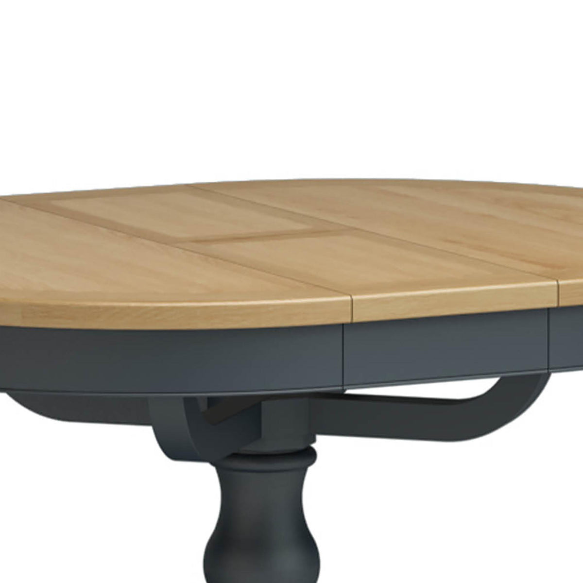 Chichester Round Extending Dining Table - Close up of extendable leaf on table