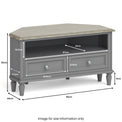 Mulsanne Corner TV Stand with Drawers dimensions
