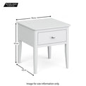 Chester White Lamp Side Table - Size Guide