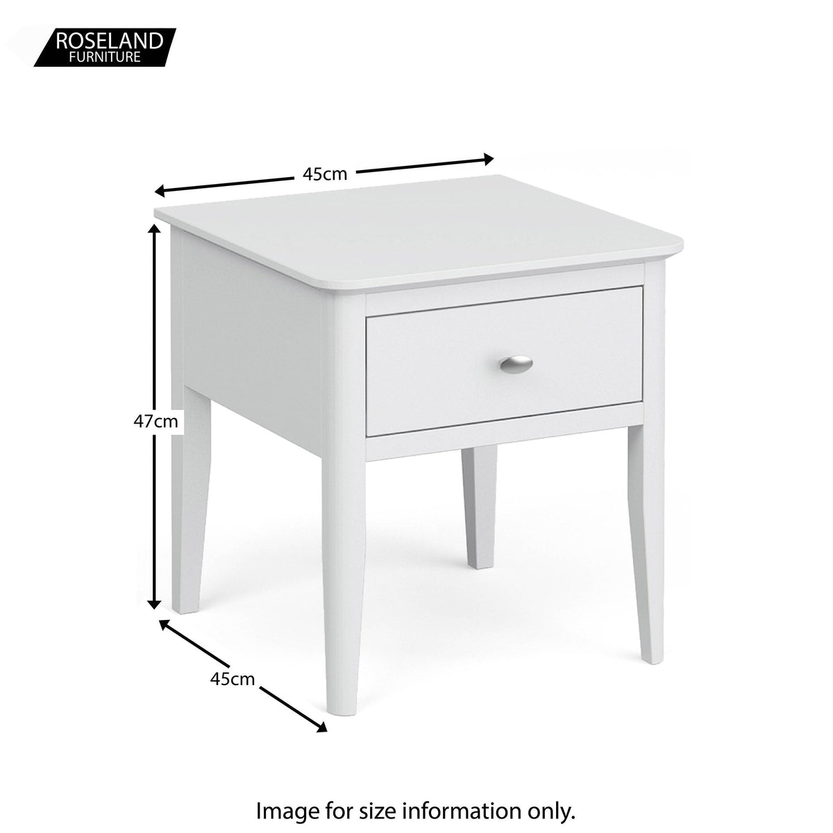 Chester White Lamp Side Table - Size Guide