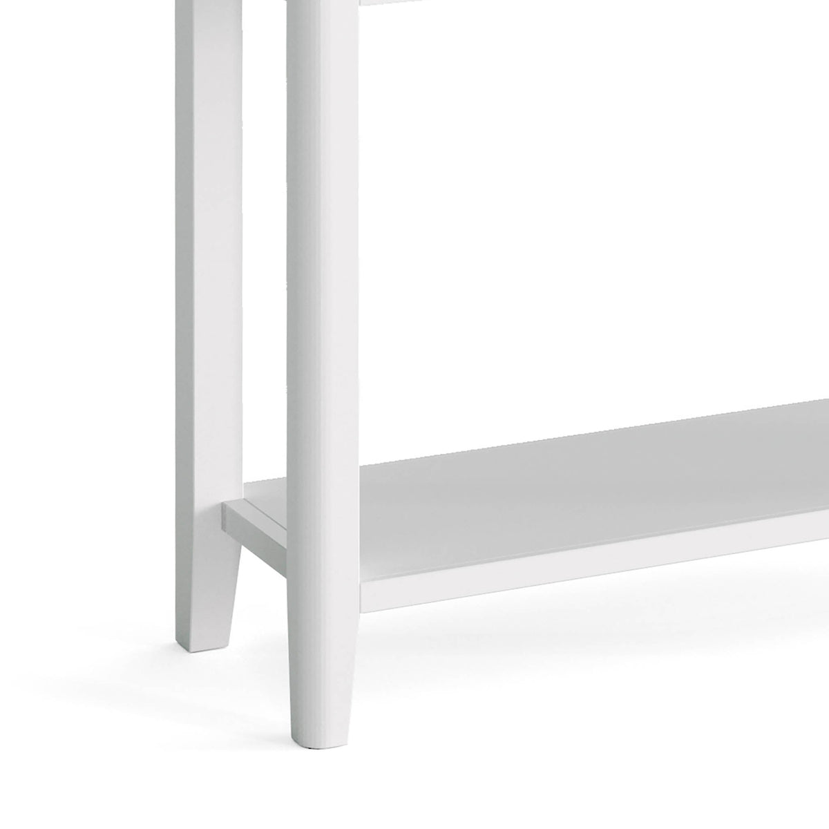 Chester White Console Table - Close up of legs of stand