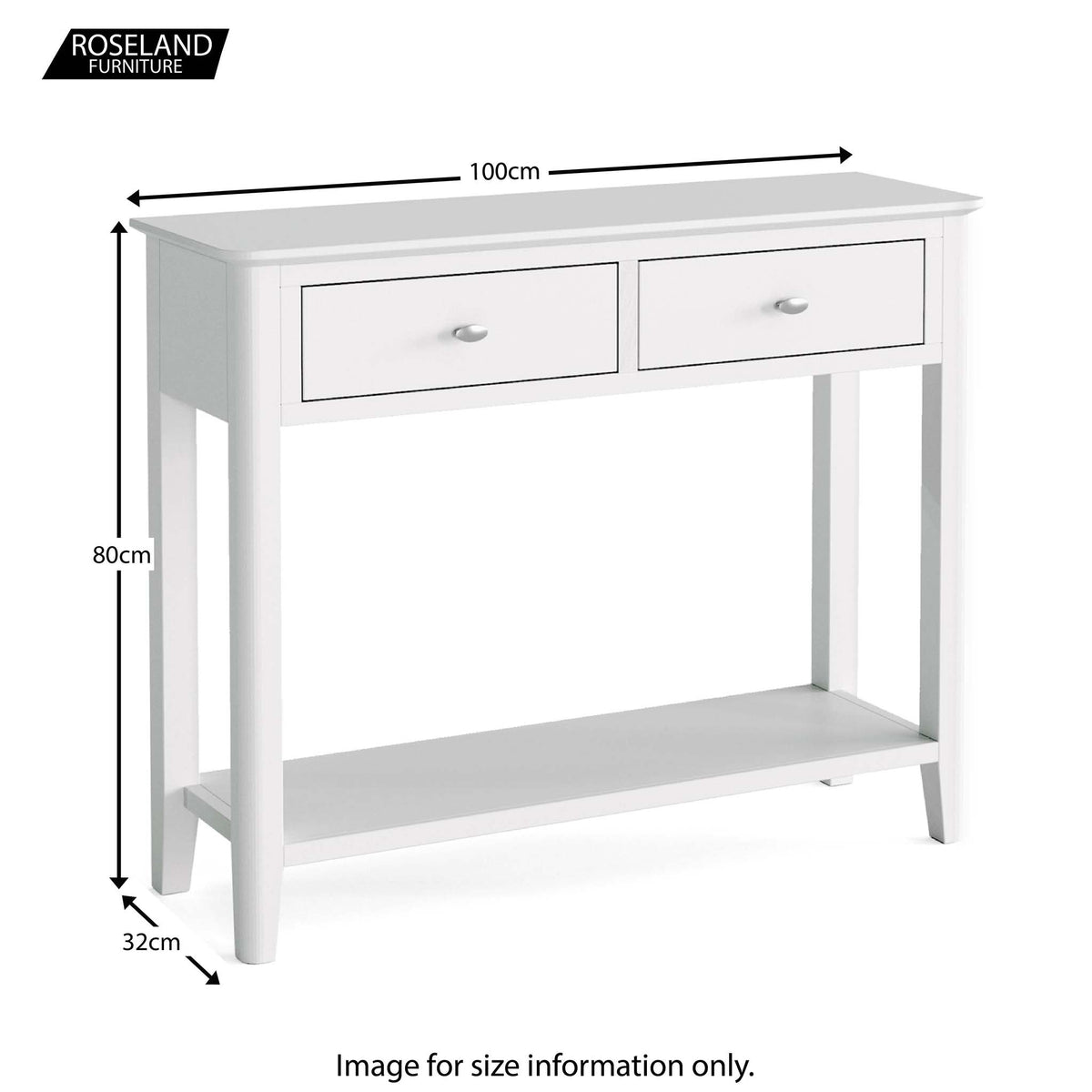 Chester White Console Table - Size Guide