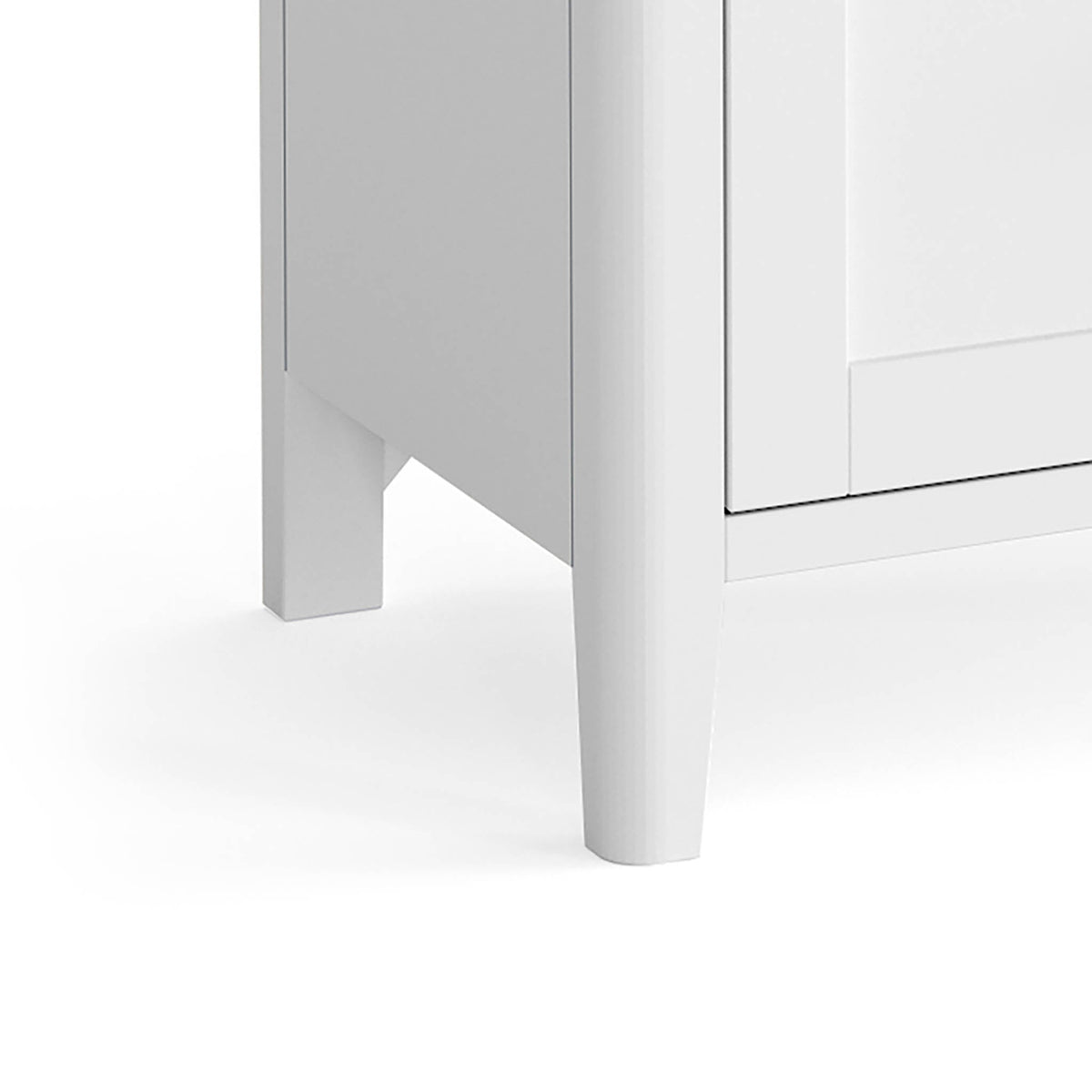 Chester White 120cm Large TV Stand - Close up of feet