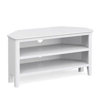 Chester White Corner TV Stand