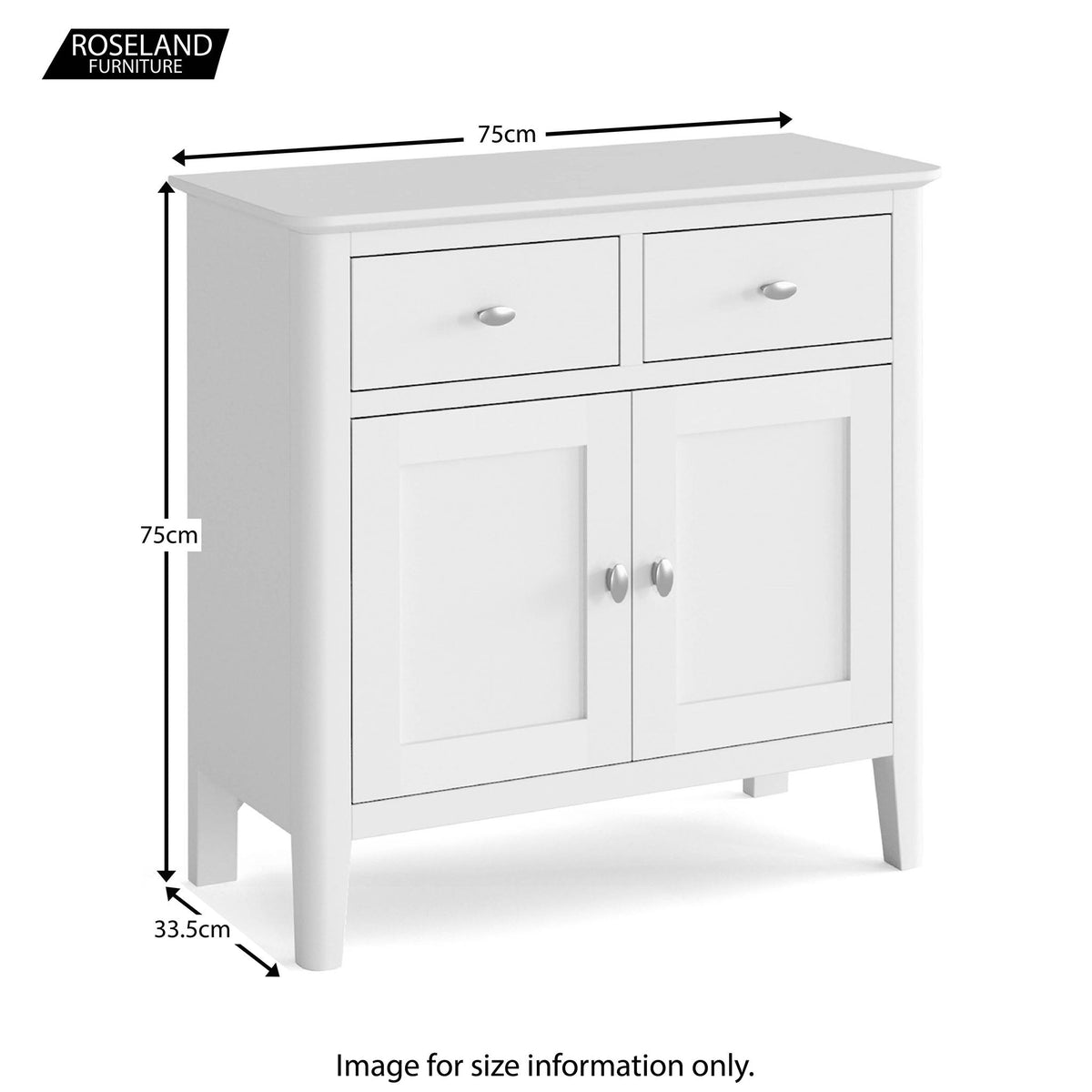 Chester White Mini Sideboard - Size Guide