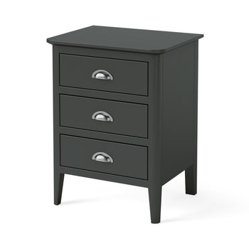 Dumbarton Charcoal 3 Drawer Bedside Table